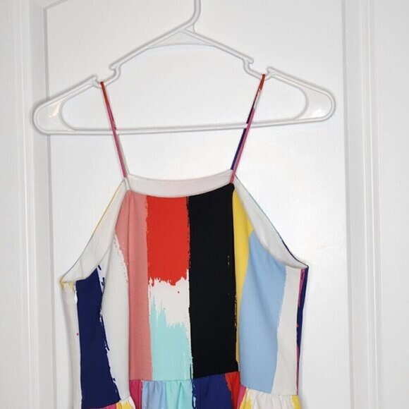 Crosby By Mollie Burch Abstract Watercolor Spaghetti Strap Dress - Picture 7 of 7